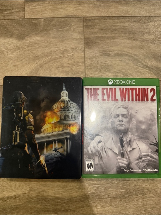 Xbox Other - Tom Clancy- the division 2  & The Evil Within 2 – Xbox One Green Case